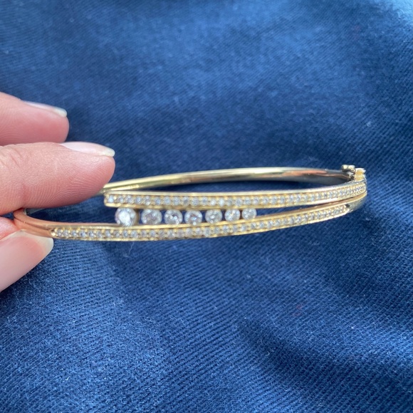 Jewelry 14k Gold Diamond Bangle Bracelet Poshmark